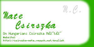 mate csirszka business card